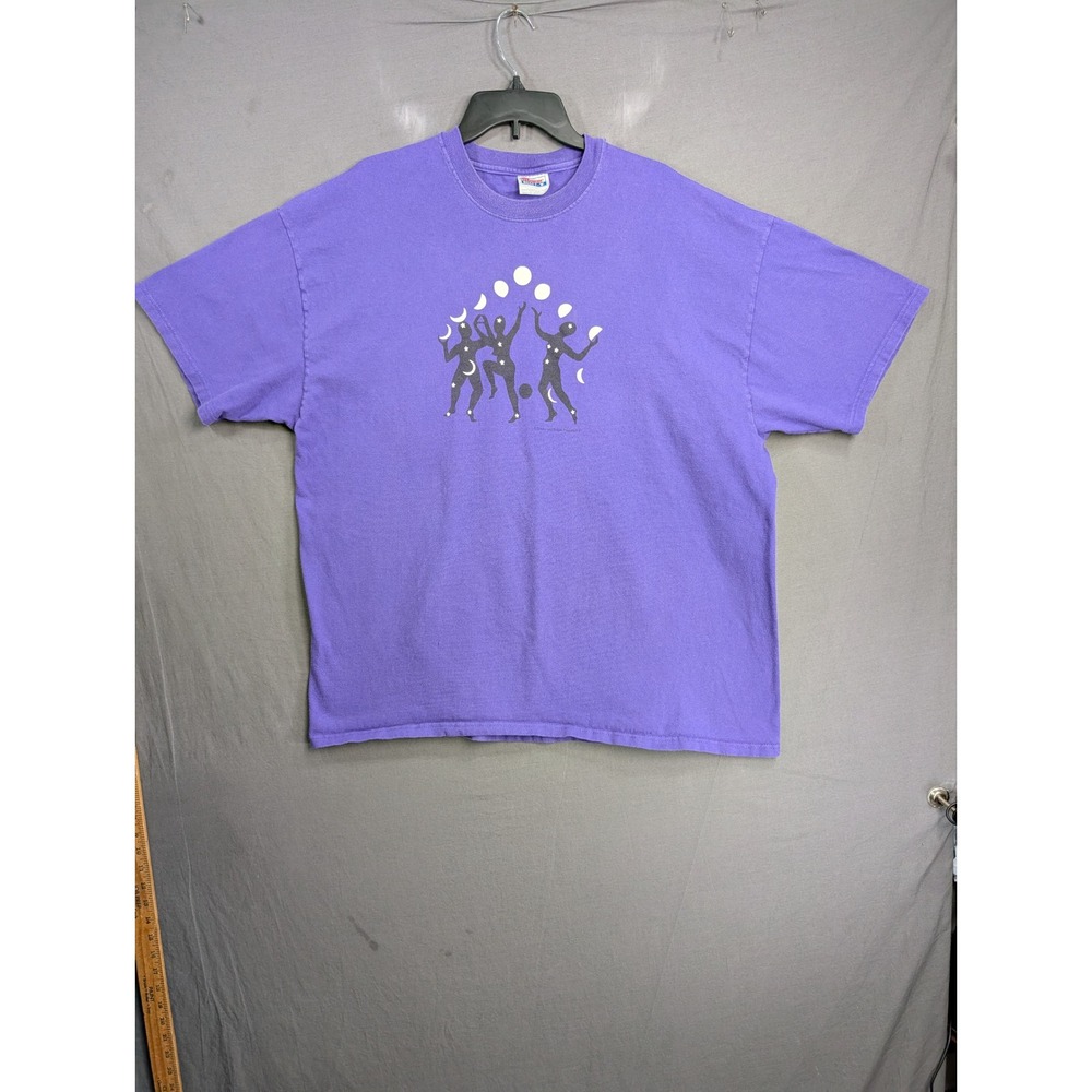 Hanes Beefy-T Celestial Moon Dancers T-Shirt Purple 2XL
